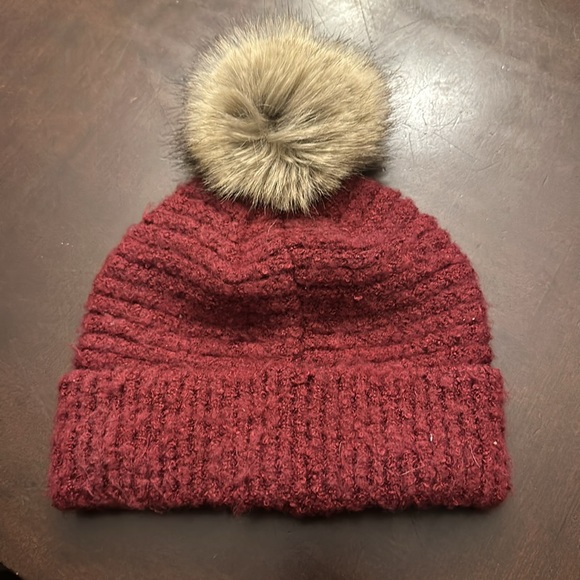 C.C. Winter hat. Burgundy/ deep red. NWT 100% polyester. One size fits all - Picture 2 of 2